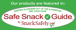 Our products are featured in: Safe Snack Guide™ by SnackSafely.com™: Keeping Allergens Out of the Classroom and Your Home